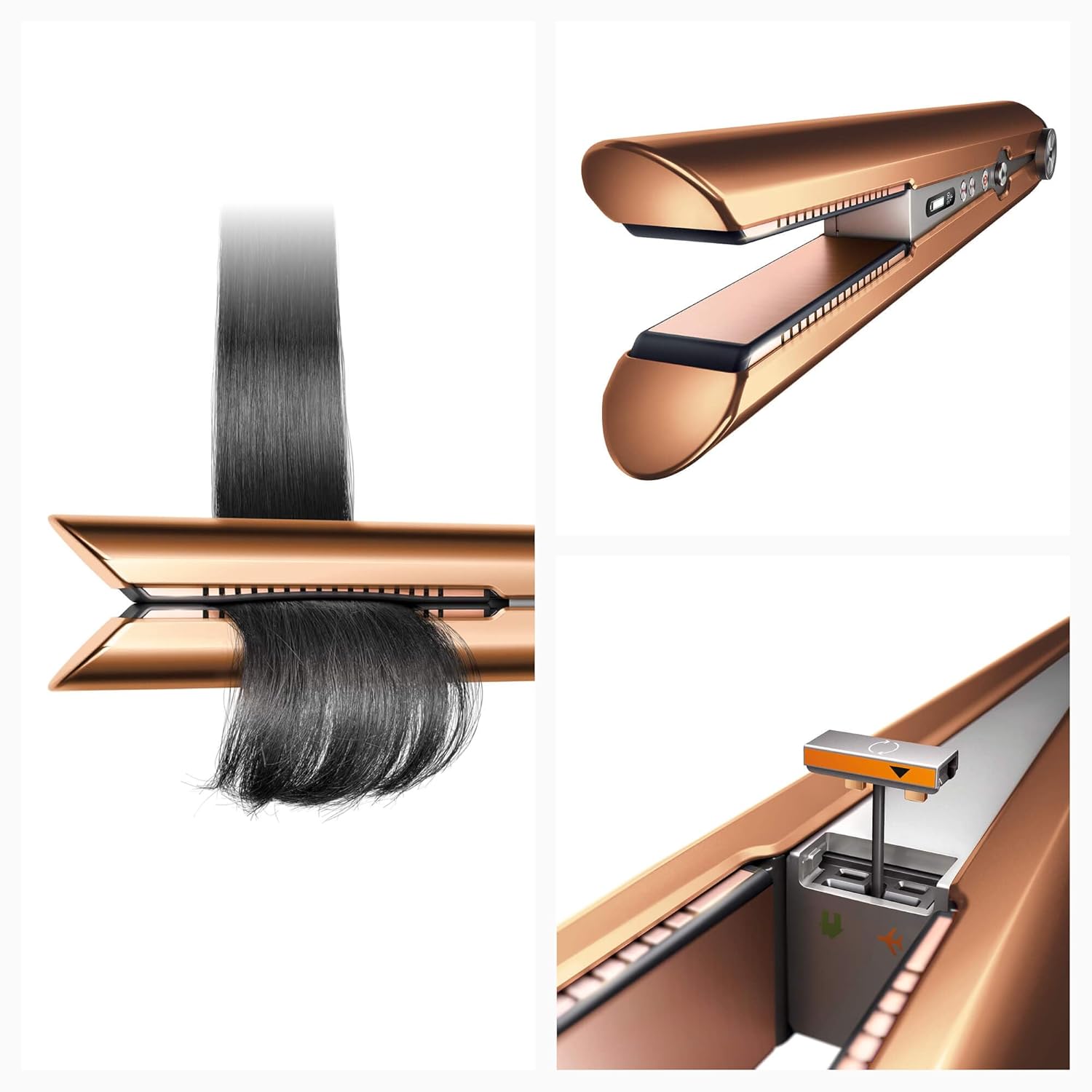 Alisador de Cabelo Dyson Corrale Placas Flexíveis Sem Fios 3 Níveis de Calor Cobre - Imagem 4