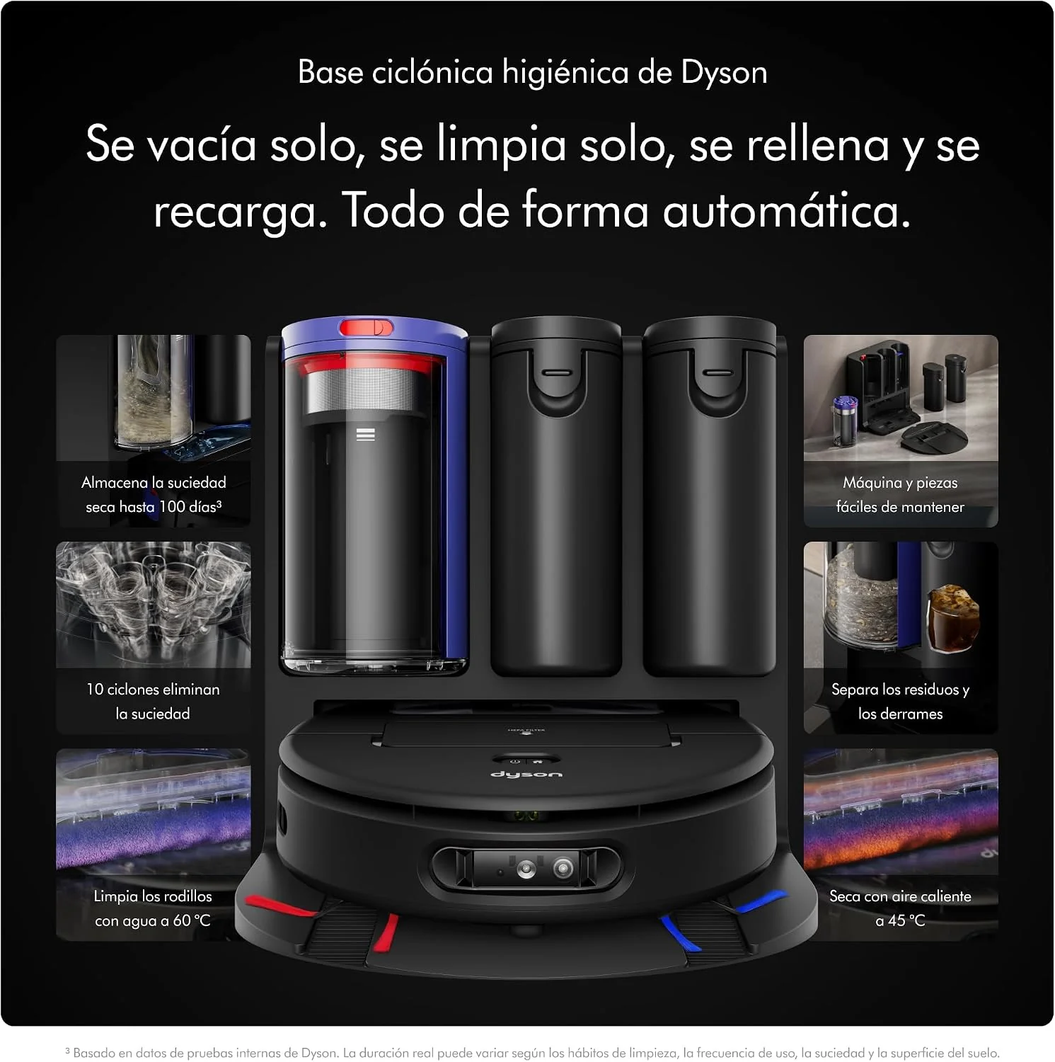Robot Aspirador e Lavagem Dyson Spot+Scrub AI com Controlo WiFi e Deteção de Manchas por IA Preto - Imagem 5