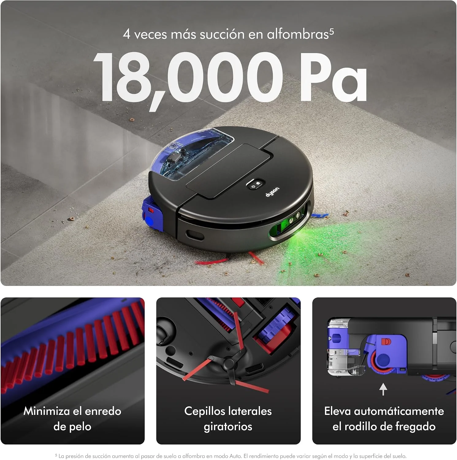 Robot Aspirador e Lavagem Dyson Spot+Scrub AI com Controlo WiFi e Deteção de Manchas por IA Preto - Imagem 6