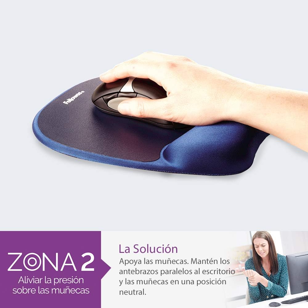Tapete Ergonómico Fellowes 9172801/ 20 x 196 x 230mm/ Azul - Imagem 2