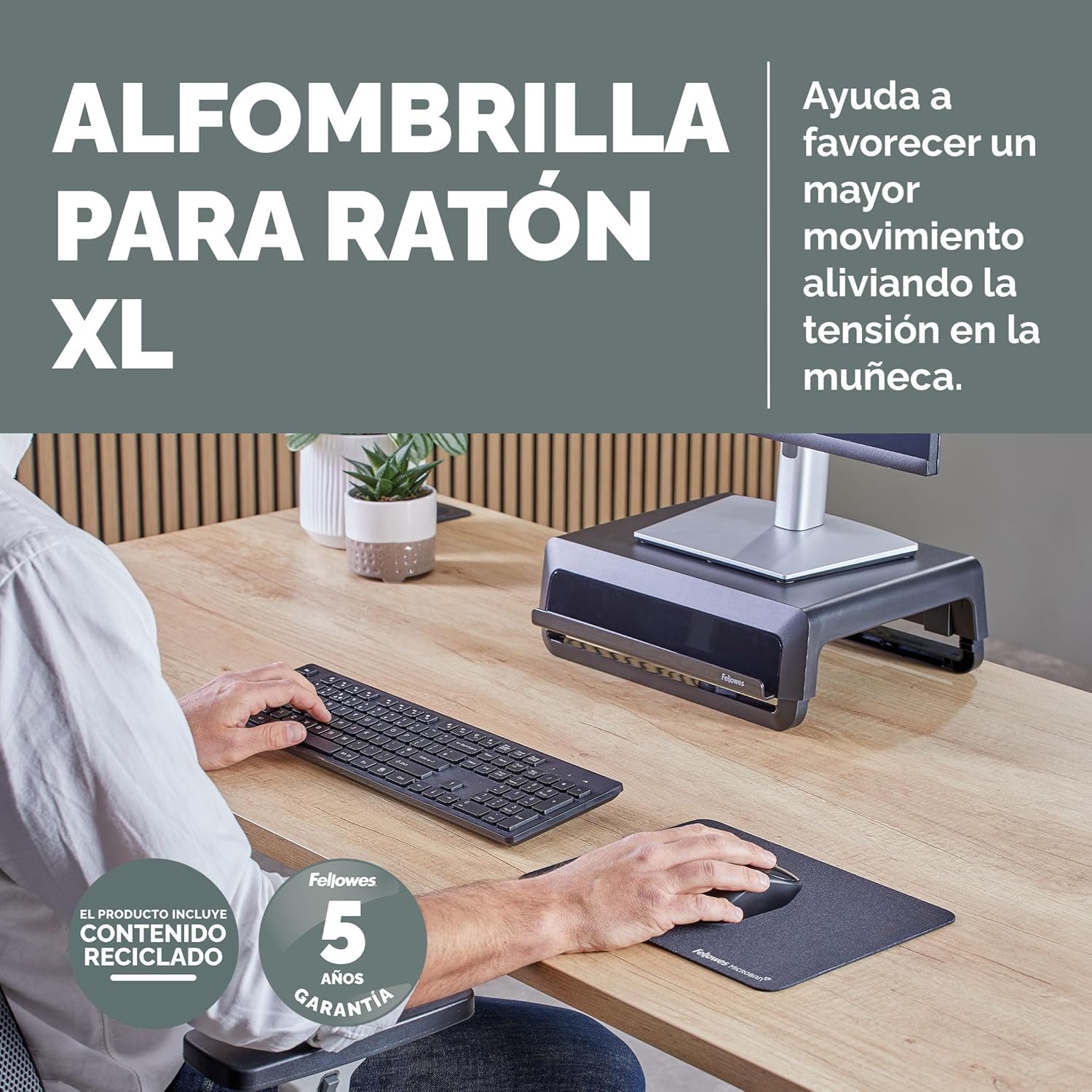 Alfombra de Rato Fellowes Breyta XL/ 2.5 x 280 x 210mm - Imagem 2