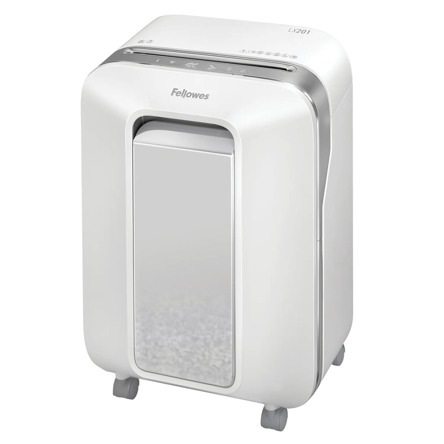Destruidora de Papel Fellowes LX201 Microcorte 2x12mm 12 Folhas Depósito 22L Branco