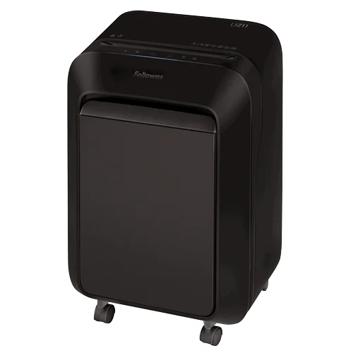 Destruidora Fellowes LX211 Microcorte 2x12mm 15 Folhas Ciclo 20 min Intellibar Safesense Preta