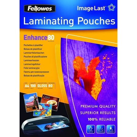 Peliculas para Plastificar Fellowes 5306114/ A4/ 80 Mícrons/ 100 unidades - Imagem 2