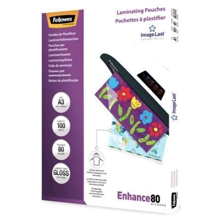 Peliculas para Plastificar Fellowes 5306207/ A3/ 80 Microns/ 100 unidades