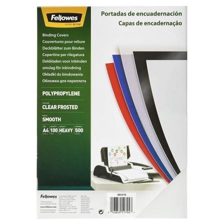 Capas de Polipropileno Fellowes 54770/ A4/ 500 Micras/ 100 unidades/ Gelo Claro