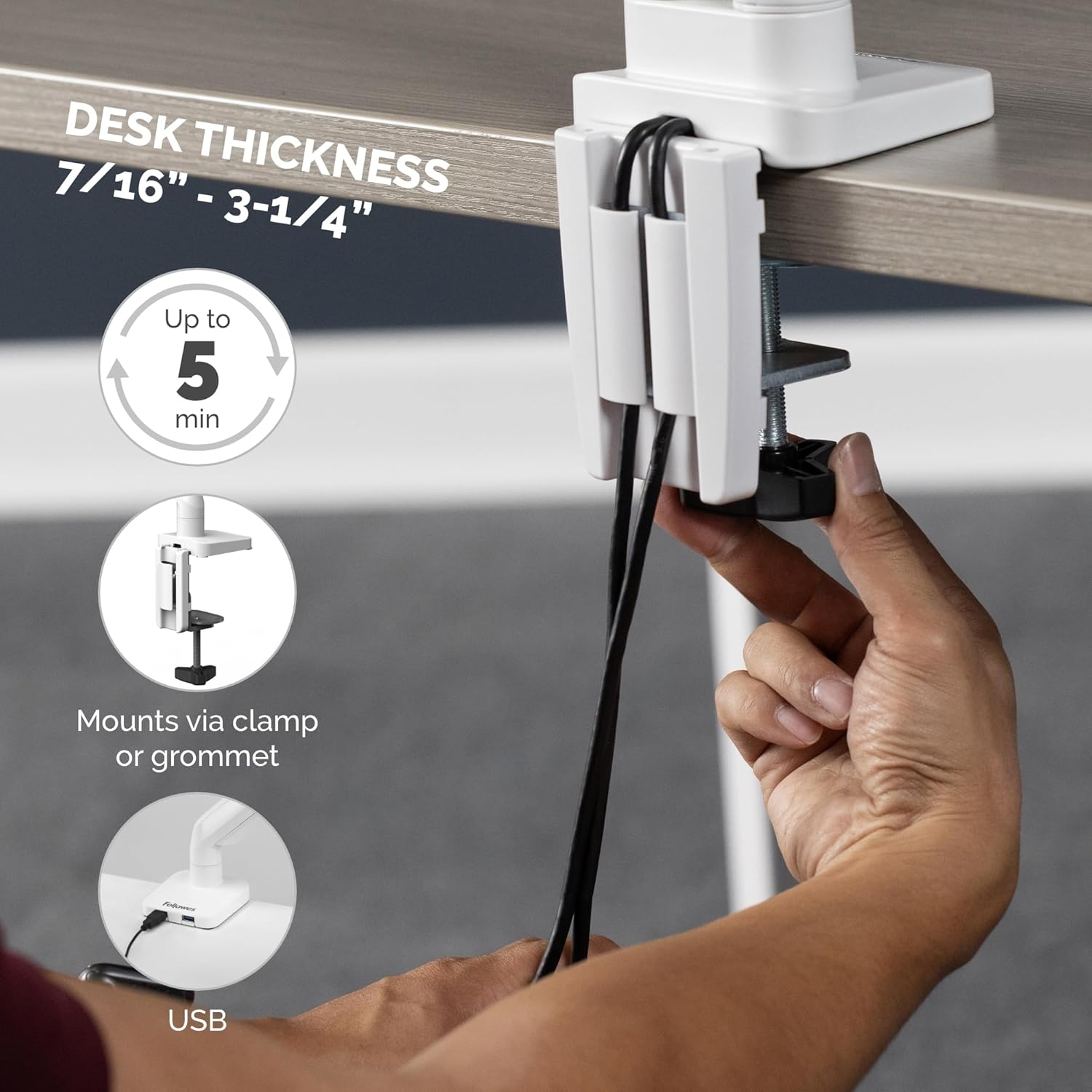 Apoio de Mesa para Monitor Fellowes 8056201/ até 8kg - Imagem 4