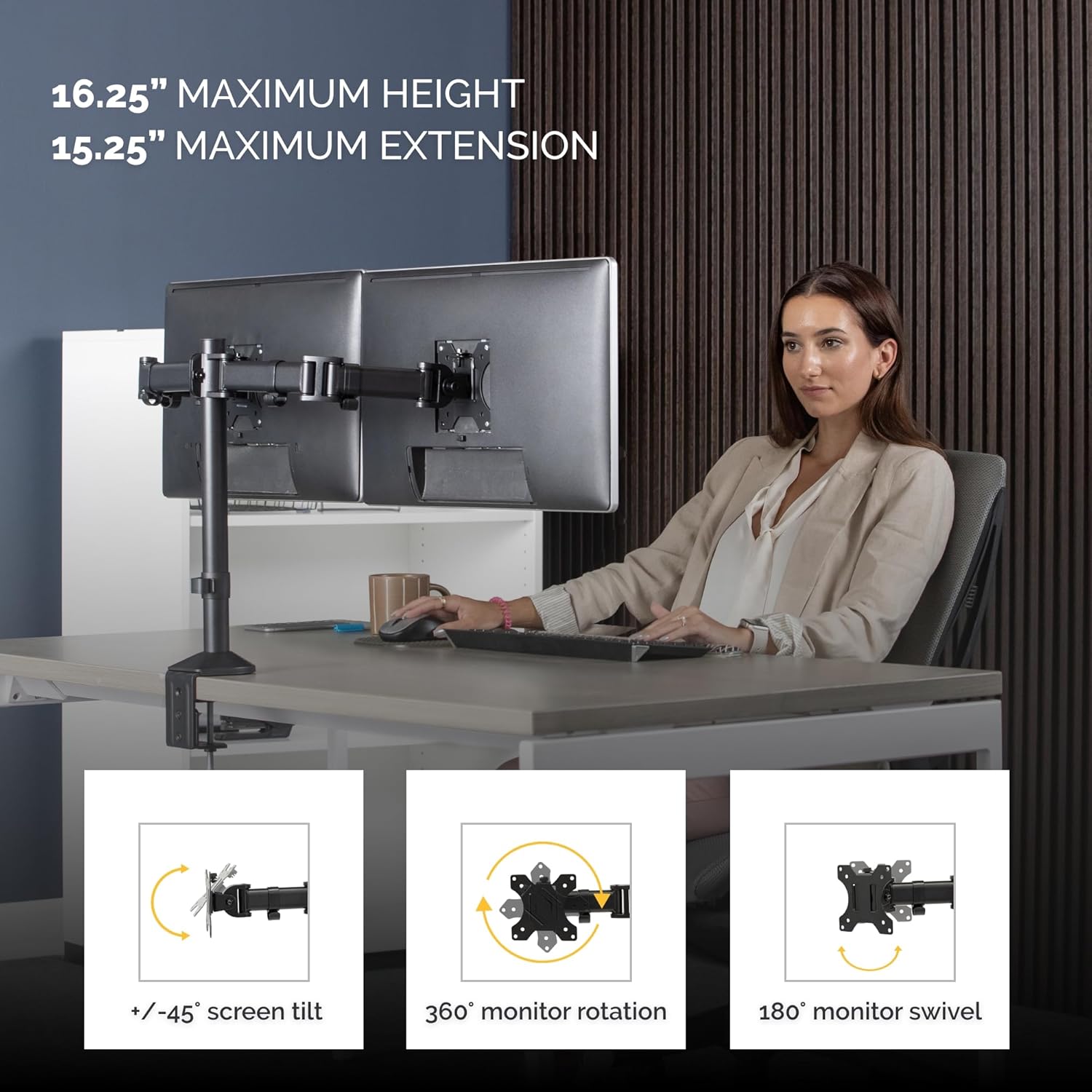 Suporte de Mesa para 2 Monitores Fellowes 8502601 / até 8 kg - Imagem 3