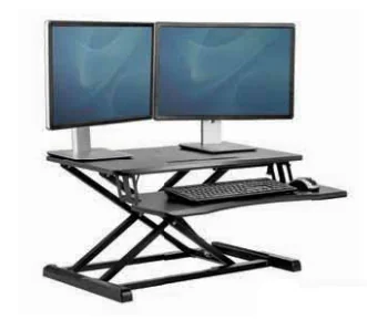 Estação de Trabalho Fellowes Sit-Stand Lotus Corsivo Elevável 80x40cm Ajuste até 41.5cm 17kg Preto