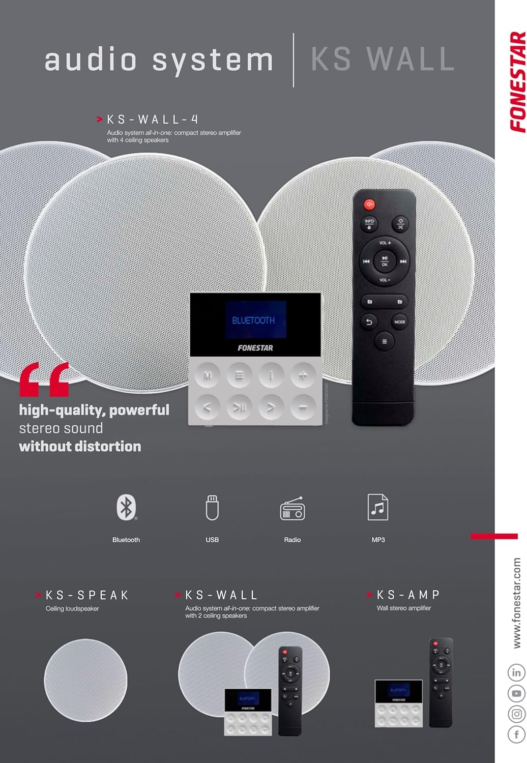 Kit de Som Fonestar KS-WALL - Imagem 7