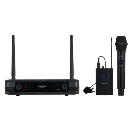 Microfone Sem Fios Dupla Mão e Petaca UHF Fonestar SONAIR-2MP/ Inclui Recetor