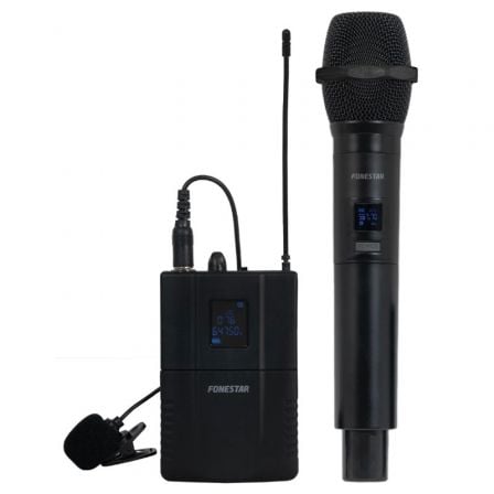 Microfone Sem Fios Dupla Mão e Petaca UHF Fonestar SONAIR-2MP/ Inclui Recetor - Imagem 4