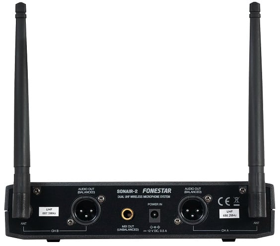 Microfone Sem Fios Duplo de Mão UHF Fonestar SONAIR-2M/ Inclui Recetor - Imagem 3