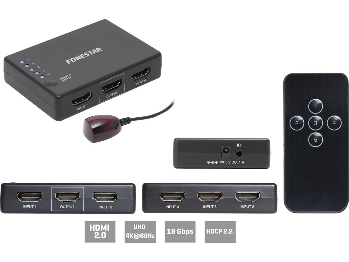 Comutador HDMI Fonestar FO-22SW51/ 5 Entradas-1 Saída - Imagem 5