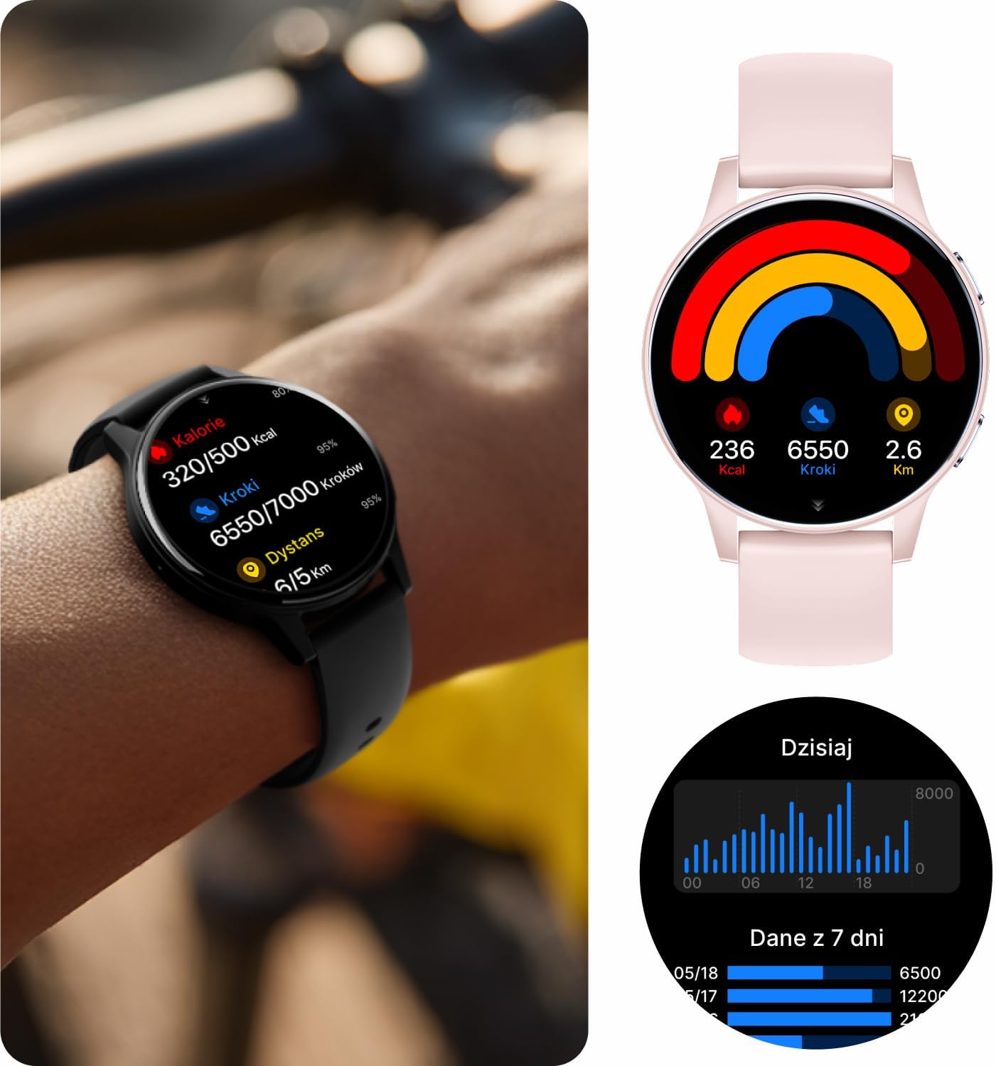 Forever Smartwatch IGo Watch 4 JW-600 Notificações/ Frequência Cardíaca/ Rosa - Imagem 6