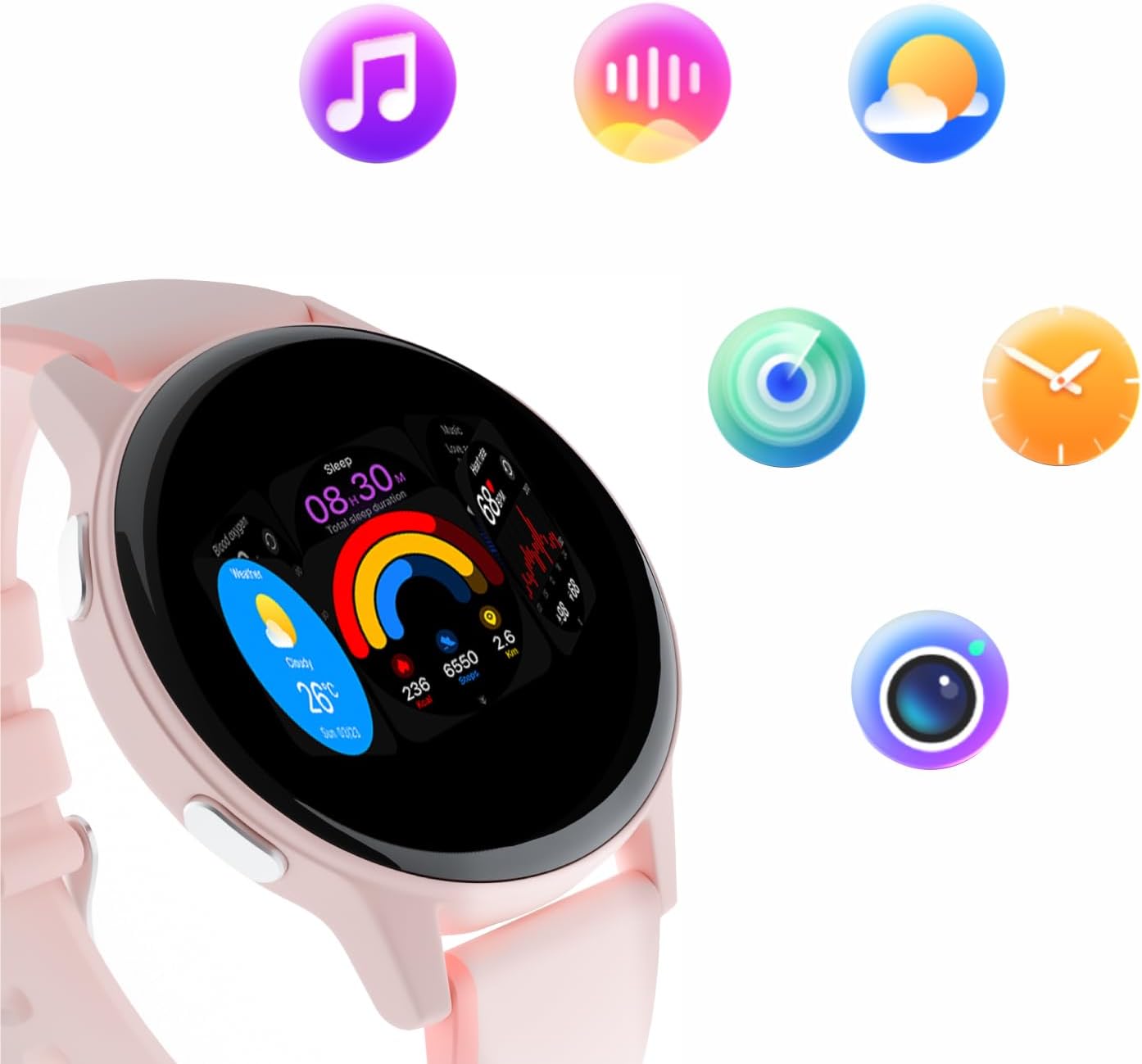 Forever Smartwatch IGo Watch 4 JW-600 Notificações/ Frequência Cardíaca/ Rosa - Imagem 7
