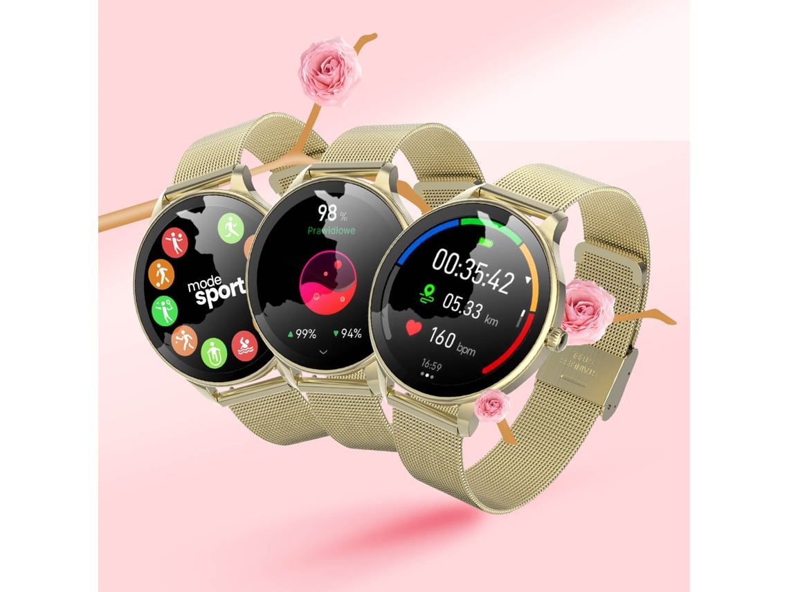 Smartwatch Forever Velora SB-306/ Notificações/ Frequência Cardíaca/ Ouro - Imagem 4