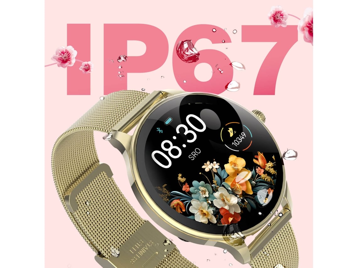 Smartwatch Forever Velora SB-306/ Notificações/ Frequência Cardíaca/ Ouro - Imagem 3