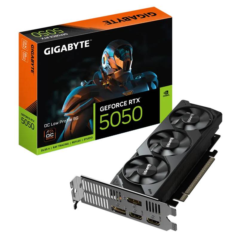 Placa Gráfica Gigabyte GeForce RTX 5050 OC Low Profile/ 8GB GDDR6/ Compatível com Perfil Baixo