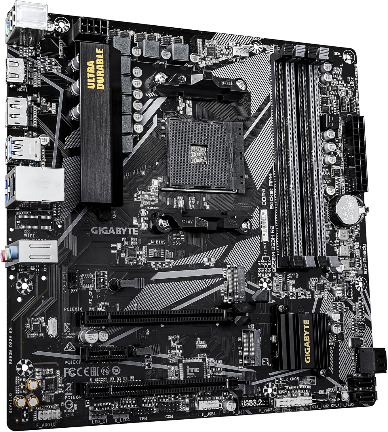 Motherboard Gigabyte B550M DS3H R2 Socket AM4/ DDR4/ PCIe 4.0/ Micro ATX - Imagem 3