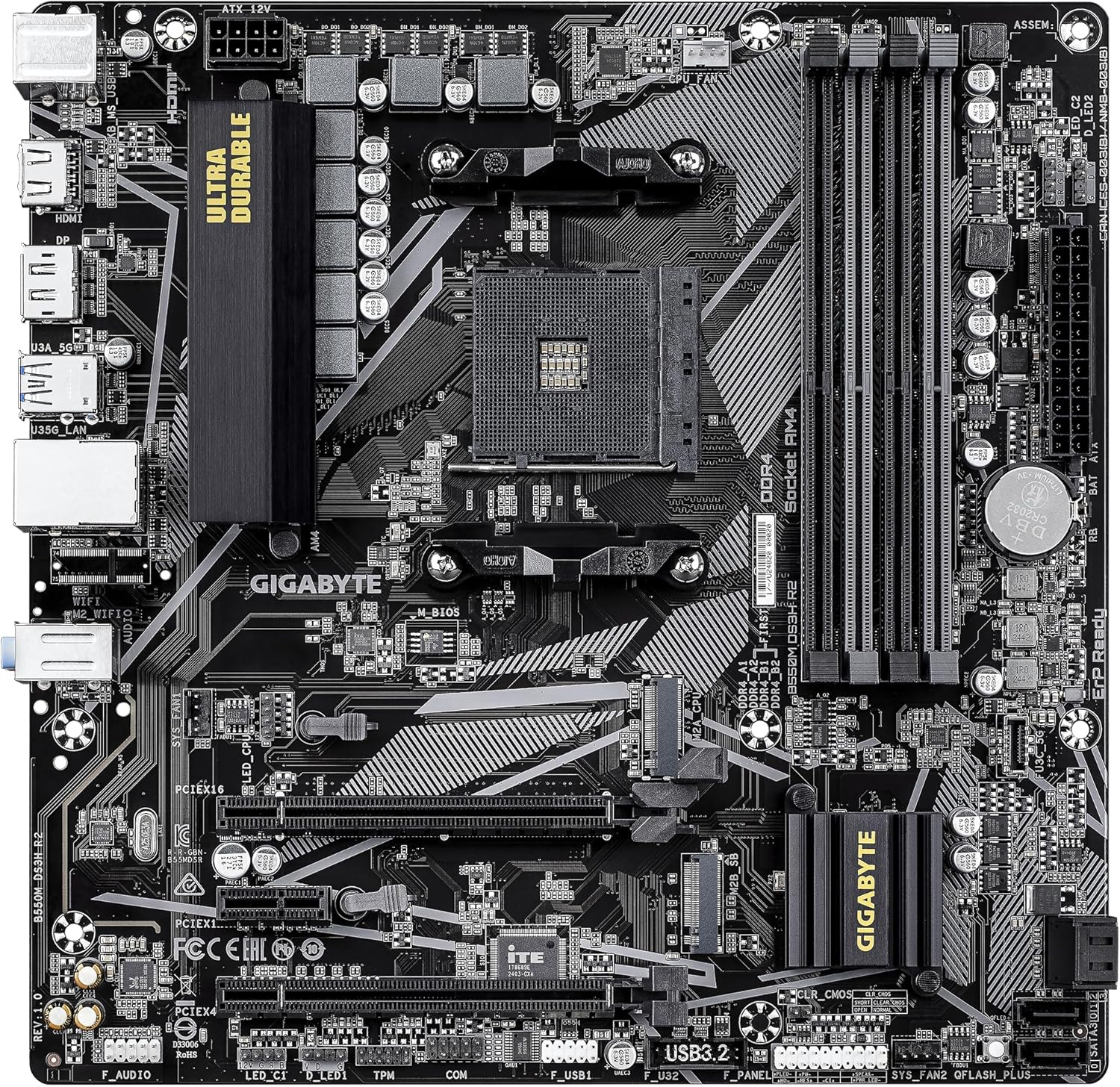 Motherboard Gigabyte B550M DS3H R2 Socket AM4/ DDR4/ PCIe 4.0/ Micro ATX - Imagem 2