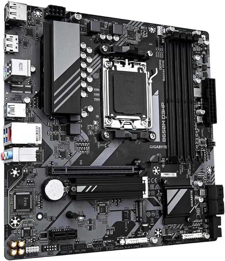 Motherboard Gigabyte B650M D3HP Socket AM5/ DDR5/ PCIe 4.0/ Micro ATX - Imagem 2