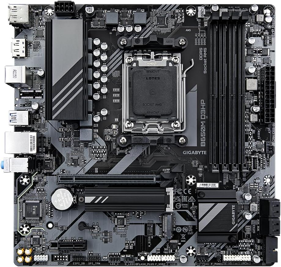 Motherboard Gigabyte B650M D3HP Socket AM5/ DDR5/ PCIe 4.0/ Micro ATX - Imagem 3