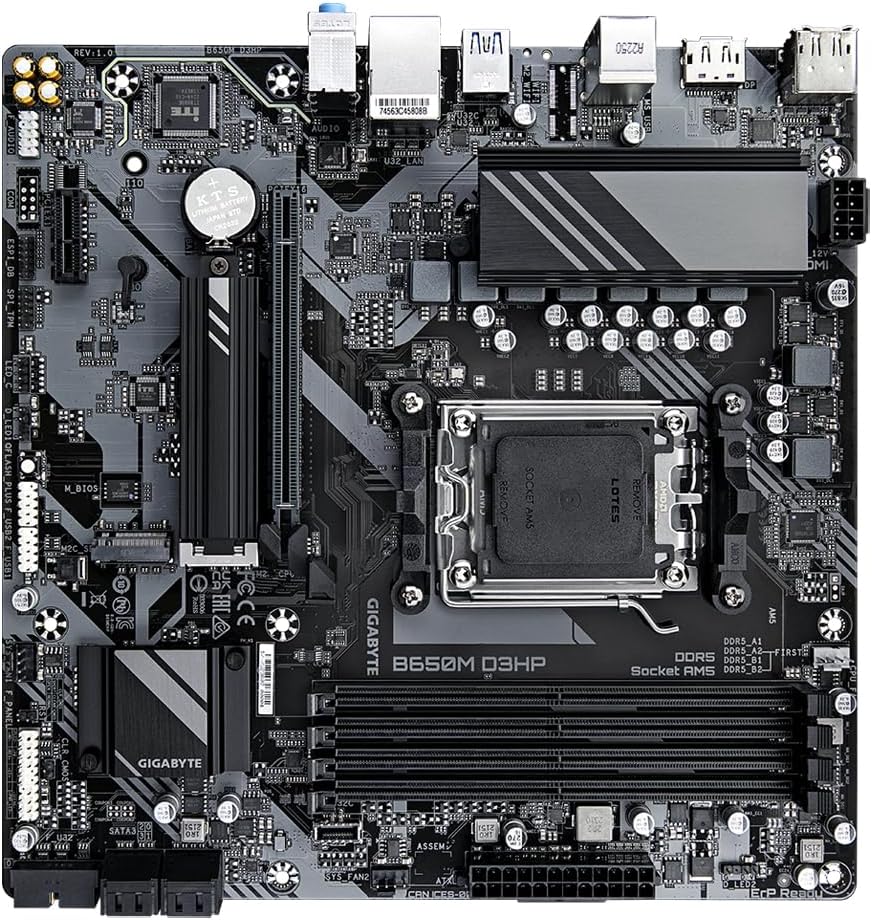 Motherboard Gigabyte B650M D3HP Socket AM5/ DDR5/ PCIe 4.0/ Micro ATX - Imagem 4