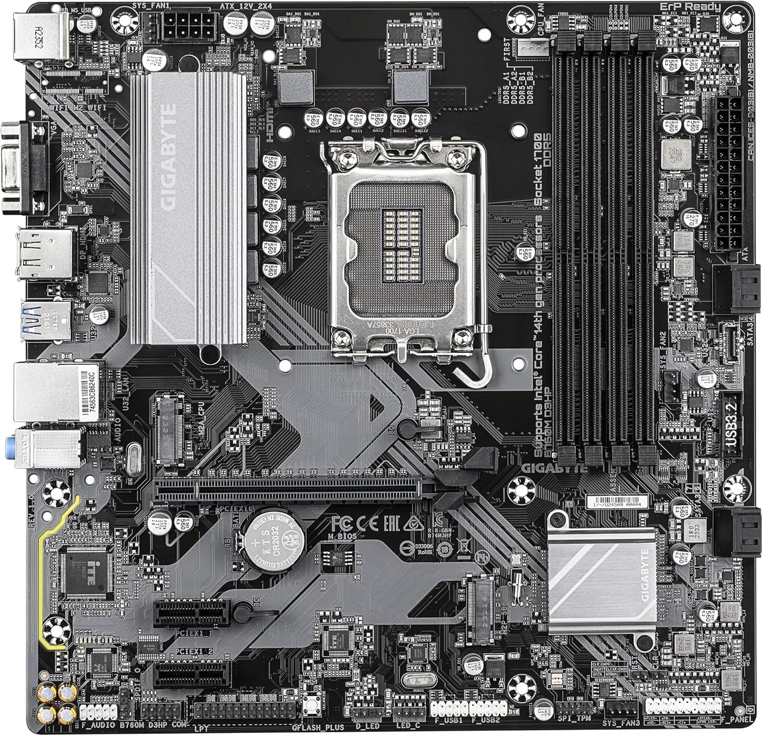Motherboard Gigabyte B760M D3HP Socket 1700/ DDR5/ PCIe 4.0/ Micro ATX - Imagem 3