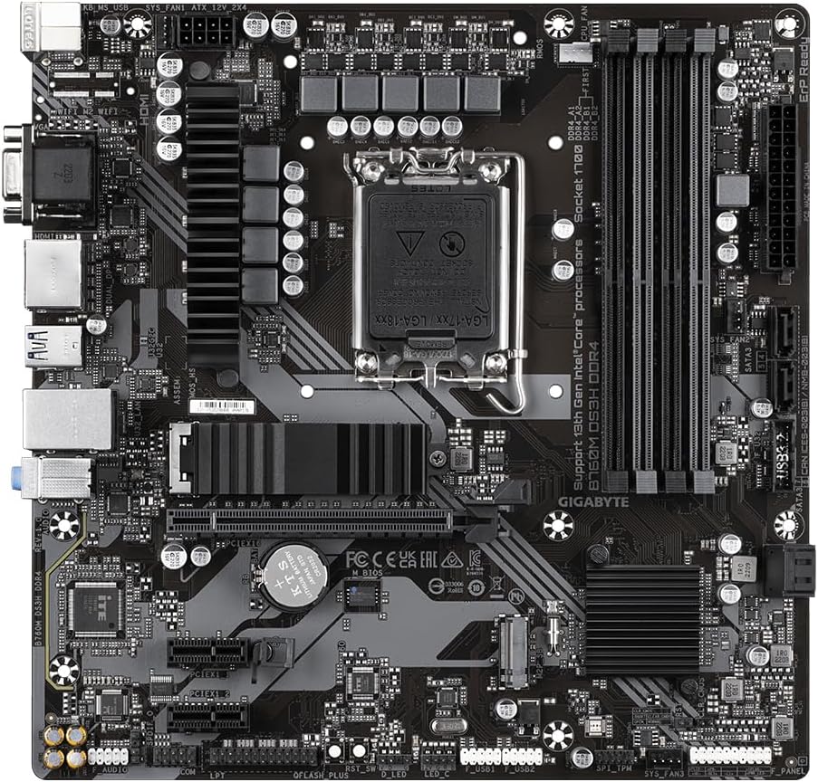 Motherboard Gigabyte B760M DS3H DDR4 Socket 1700/ DDR4/ PCIe 4.0/ Micro ATX - Imagem 3