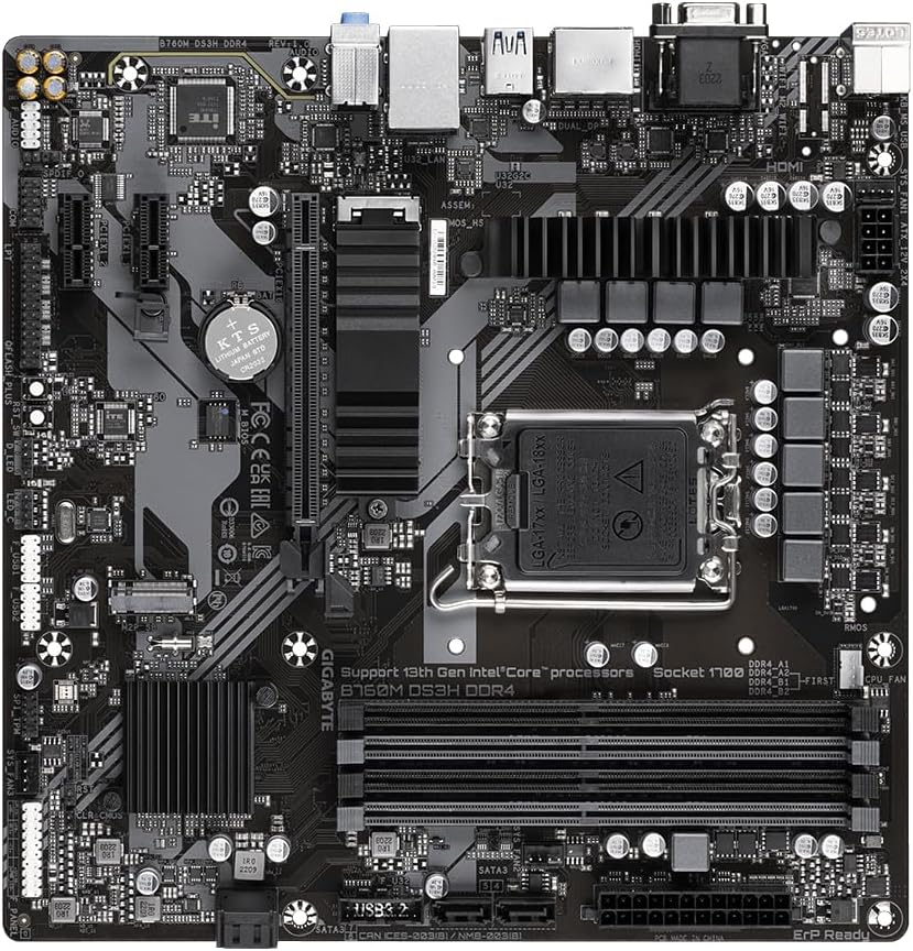 Motherboard Gigabyte B760M DS3H DDR4 Socket 1700/ DDR4/ PCIe 4.0/ Micro ATX - Imagem 5