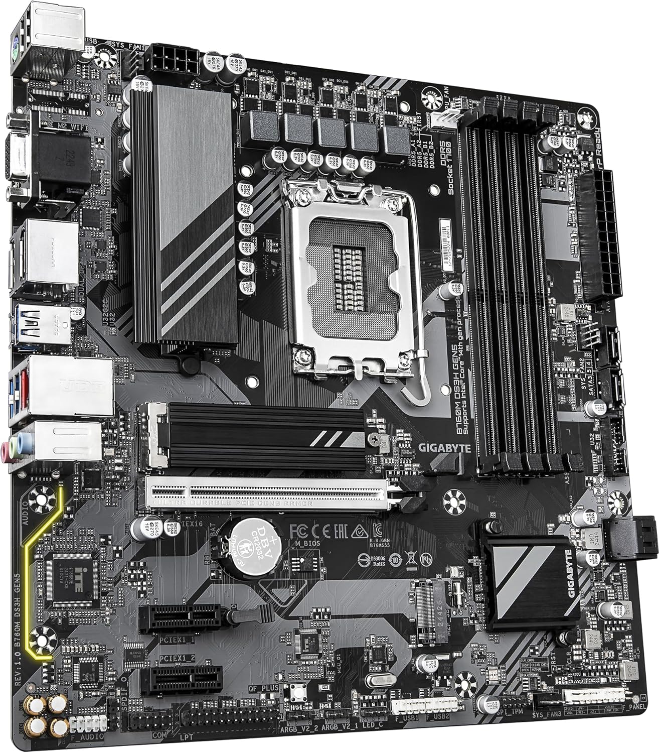 Motherboard Gigabyte B760M DS3H GEN5 Socket 1700/ DDR5/ PCIe 5.0/ Micro ATX - Imagem 3