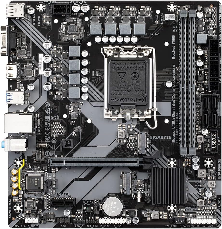 Motherboard Gigabyte B760M H DDR4 Socket 1700/ DDR4/ PCIe 4.0/ Micro ATX - Imagem 2