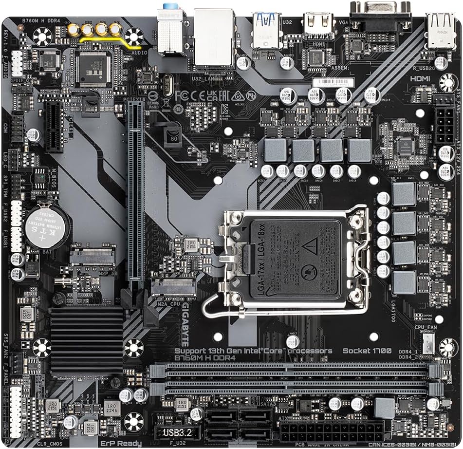 Motherboard Gigabyte B760M H DDR4 Socket 1700/ DDR4/ PCIe 4.0/ Micro ATX - Imagem 5