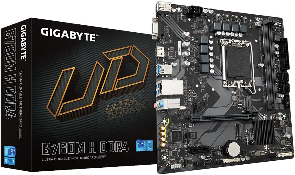 Motherboard Gigabyte B760M H DDR4 Socket 1700/ DDR4/ PCIe 4.0/ Micro ATX