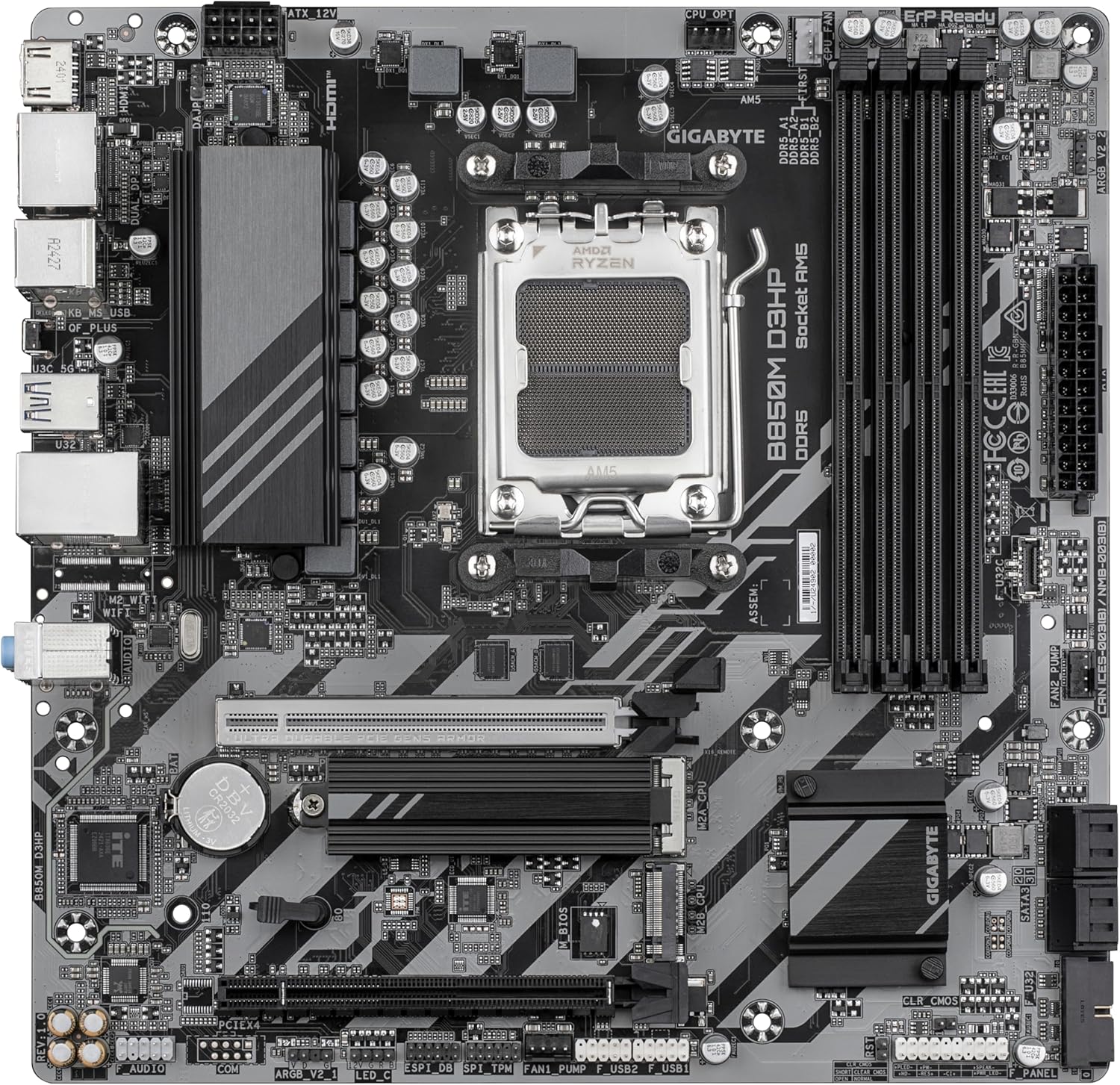Motherboard Gigabyte B850M D3HP/ Socket AM5/ DDR5/ PCIe 5.0/ Micro ATX - Imagem 2