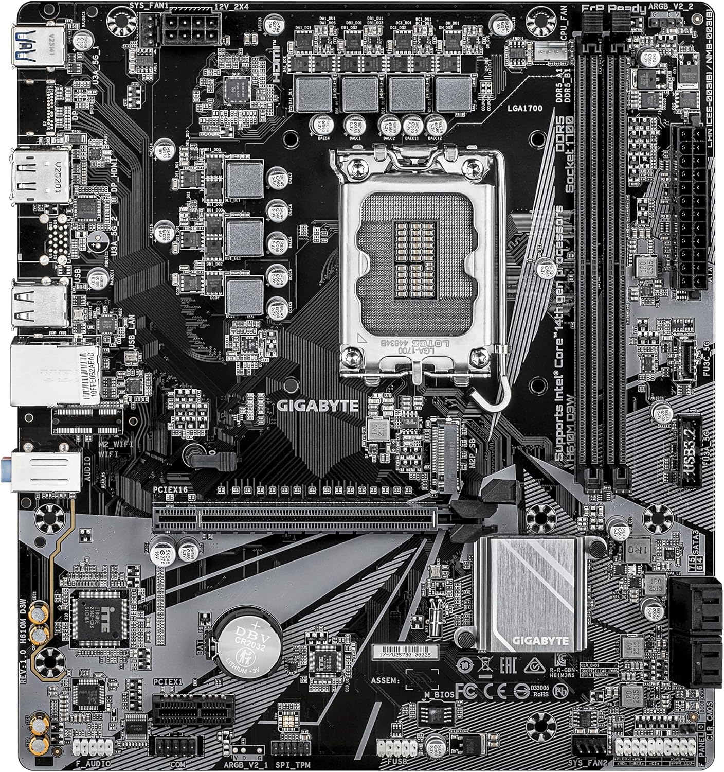 Motherboard Gigabyte H610M D3W DRR5 Socket 1700/ DDR5/ PCIe 4.0/ Micro ATX - Imagem 2
