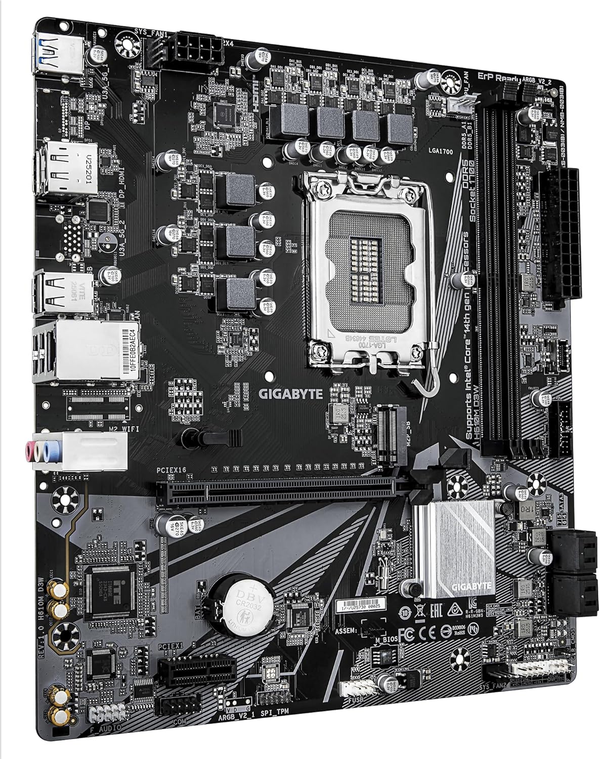 Motherboard Gigabyte H610M D3W DRR5 Socket 1700/ DDR5/ PCIe 4.0/ Micro ATX - Imagem 3