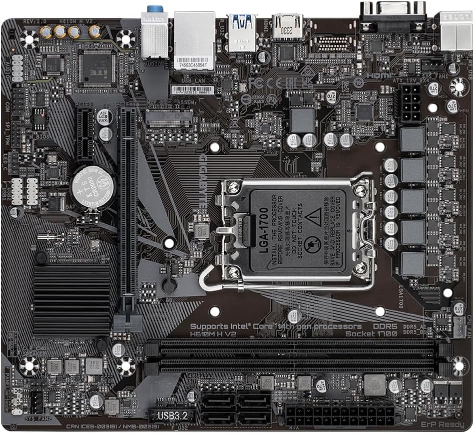 Motherboard Gigabyte H610M H V2 Socket 1700/ DDR4/ PCIe 4.0/ Micro ATX - Imagem 4