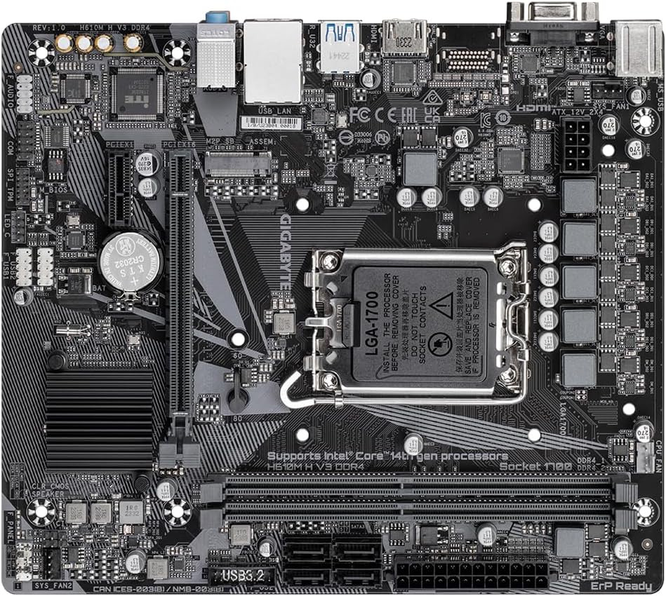 Motherboard Gigabyte H610M H V3 DDR4 Socket 1700/ DDR4/ PCIe 4.0/ Micro ATX - Imagem 4