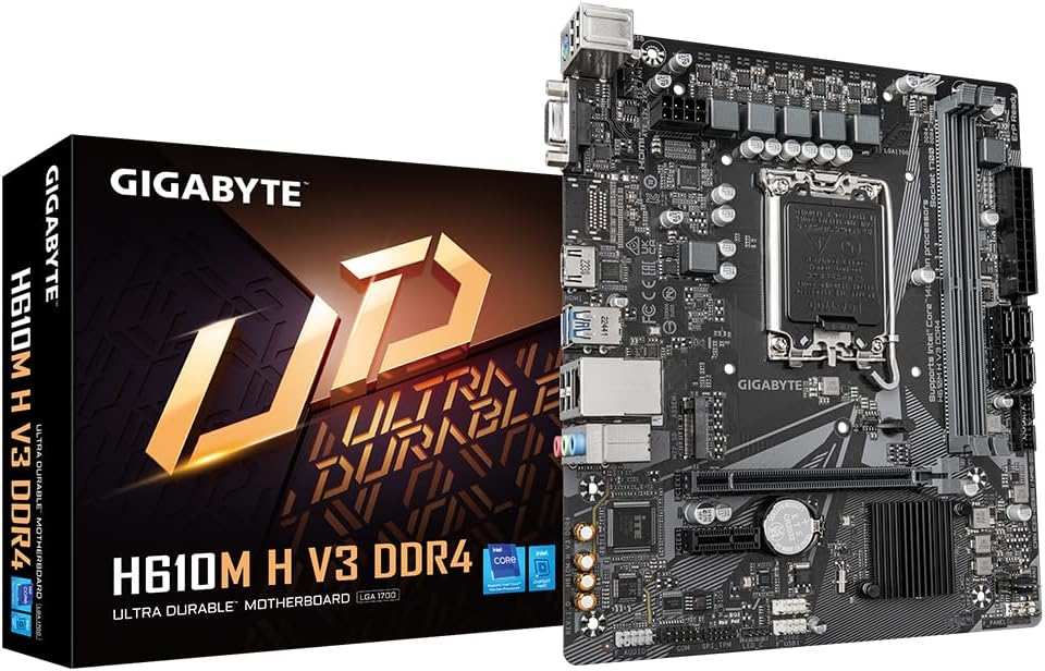Motherboard Gigabyte H610M H V3 DDR4 Socket 1700/ DDR4/ PCIe 4.0/ Micro ATX