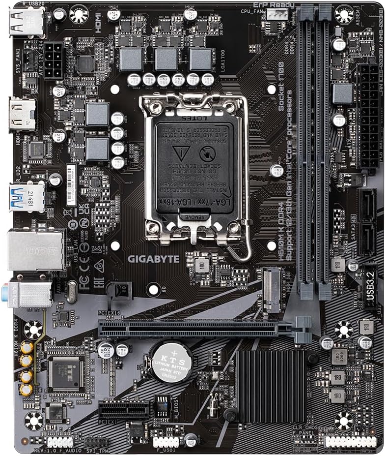 Motherboard Gigabyte H610M K DDR4 Socket 1700/ DDR4/ PCIe 4.0/ Micro ATX - Imagem 2