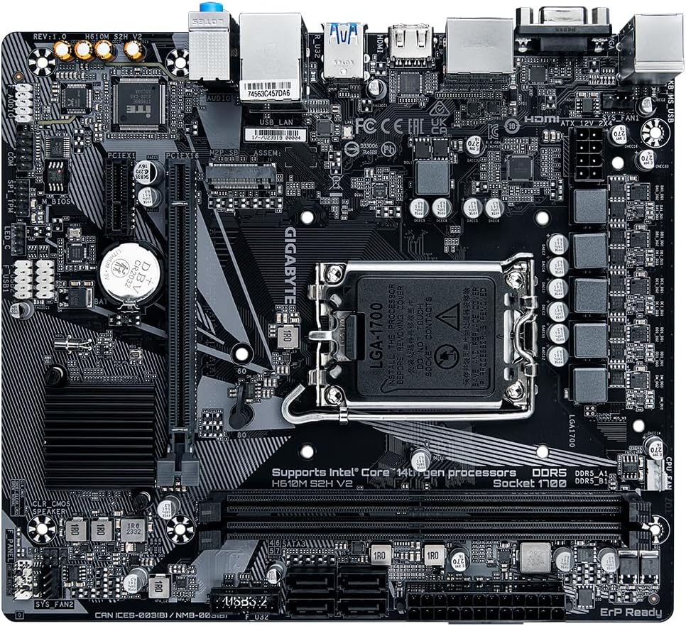 Motherboard Gigabyte H610M S2H V2 Socket 1700/ DDR4/ PCIe 4.0/ Micro ATX - Imagem 4