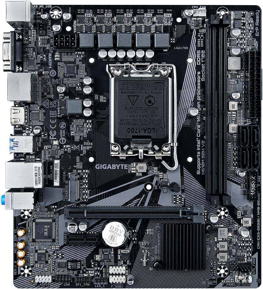 Motherboard Gigabyte H610M S2H V2 Socket 1700/ DDR4/ PCIe 4.0/ Micro ATX - Imagem 2