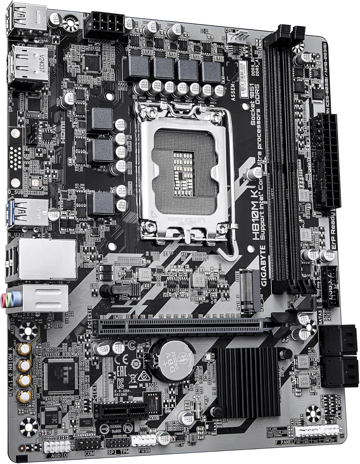 Motherboard Gigabyte H810M K Socket 1851/ DDR5/ PCIe 4.0/ Micro ATX - Imagem 3