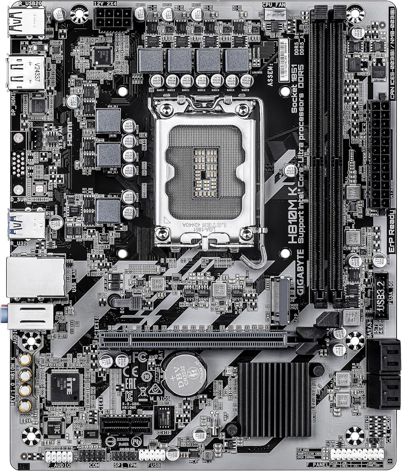 Motherboard Gigabyte H810M K Socket 1851/ DDR5/ PCIe 4.0/ Micro ATX - Imagem 2