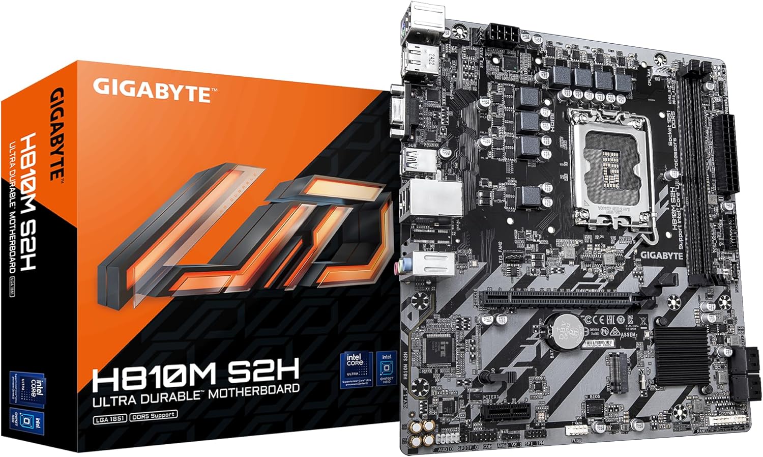 Motherboard Gigabyte H810M S2H Socket 1851/ DDR5/ PCIe 4.0/ Micro ATX