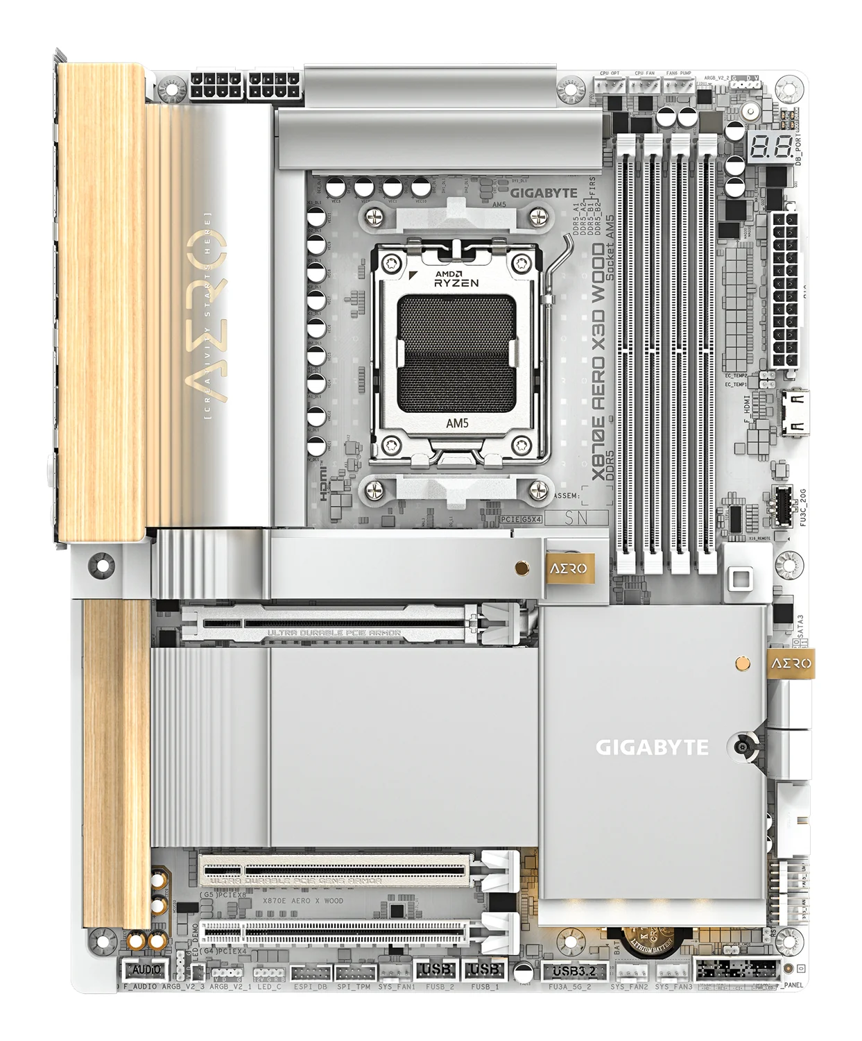 Motherboard Gigabyte B850 AORUS ELITE WIFI7 ICE Socket AM5 DDR5 PCIe 5.0 Wi-Fi 7 Prateado - Imagem 2