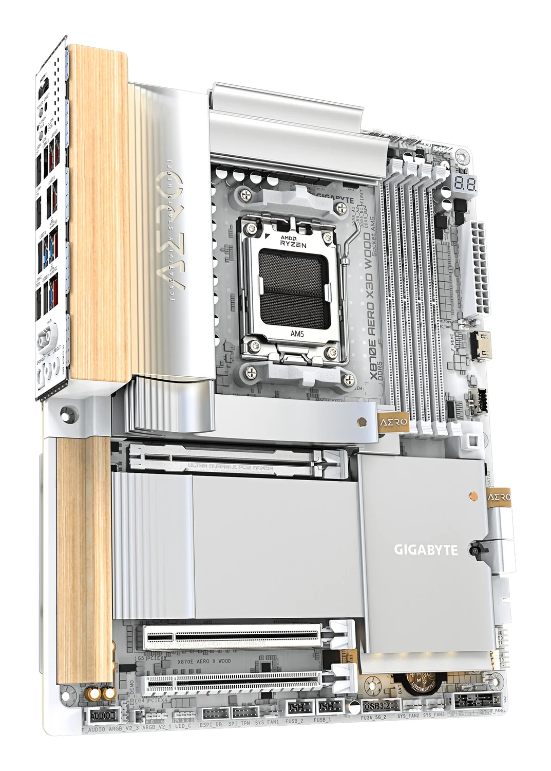 Motherboard Gigabyte B850 AORUS ELITE WIFI7 ICE Socket AM5 DDR5 PCIe 5.0 Wi-Fi 7 Prateado - Imagem 3