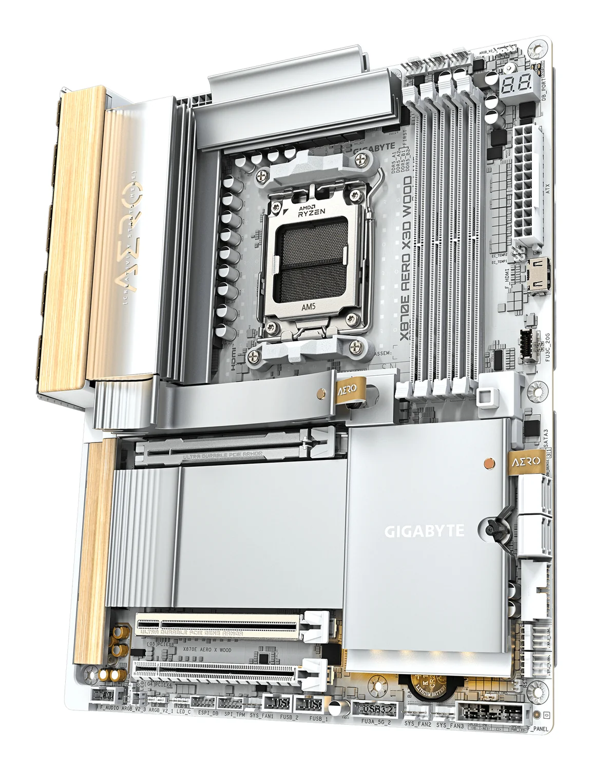 Motherboard Gigabyte B850 AORUS ELITE WIFI7 ICE Socket AM5 DDR5 PCIe 5.0 Wi-Fi 7 Prateado - Imagem 4